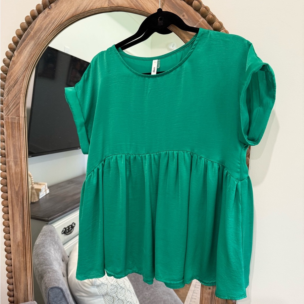 Glam Vibrant Green Blouse